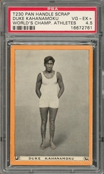1913 T230 Pan Handle Scrap "Worlds Champion Athletes" Duke Kahanamoku Rookie Card – PSA VG-EX+ 4.5